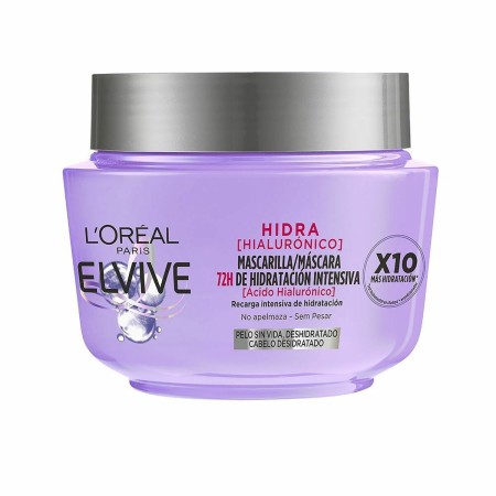 Maschera per Capelli L'Oreal Make Up Elvive Hidra Acido Ialuronico (300 ml) di L'Oreal Make Up, Balsami ad azione profonda e ...