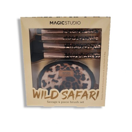 Set de Brochas de Maquillaje Magic Studio Wild Safari Savage 4 Piezas de Magic Studio, Brochas - Ref: S4515633, Precio: 14,51...