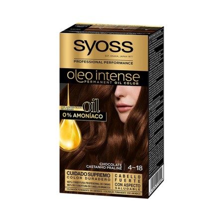 Tinta Permanente Syoss Olio Intense Sem amoníaco Nº 4,18 Chocolate de Syoss, Coloração permanente - Ref: S0585359, Preço: 6,4...