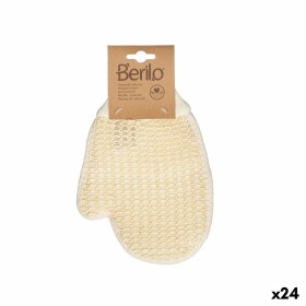 Bath Mitten White Beige (24 Units) by Berilo, Exfoliating Mitts & Gloves - Ref: S3629474, Price: 33,86 €, Discount: %