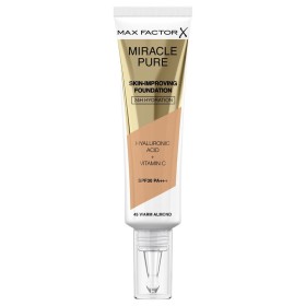 Base Cremosa per il Trucco Max Factor Miracle Pure Nº 45 Warm almond Spf 30 30 ml di Max Factor, Fondotinta - Rif: S05115847,...