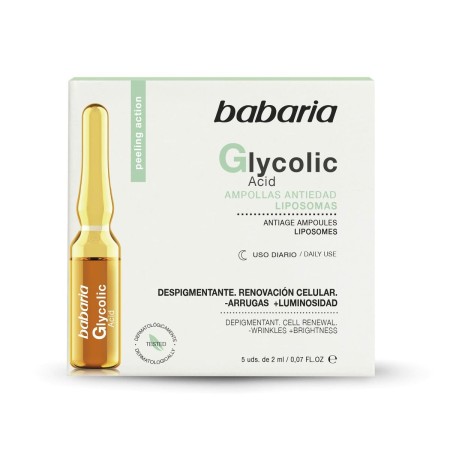 Ampoules Babaria Acide glycolique (5 x 2 ml) de Babaria, Hydratants - Réf : S0597476, Prix : 6,29 €, Remise : %