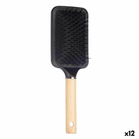 Brush Brown Black Wood Silicone Plastic (12 Units) by Berilo, Hairbrushes - Ref: S3631752, Price: €19.98, Discount: %