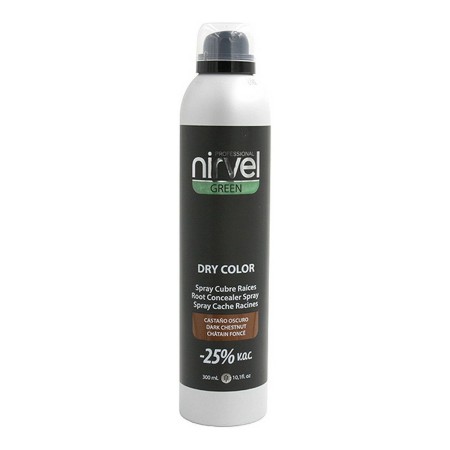 Spray para cabelos brancos Green Dry Color Nirvel 8435054666384 Castanho Escuro (300 ml) de Nirvel, Coloração semipermanente ...