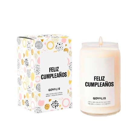 Scented Candle GOVALIS Feliz Cumpleaños (500 g) by GOVALIS, Sails - Ref: S4517138, Price: 28,06 €, Discount: %