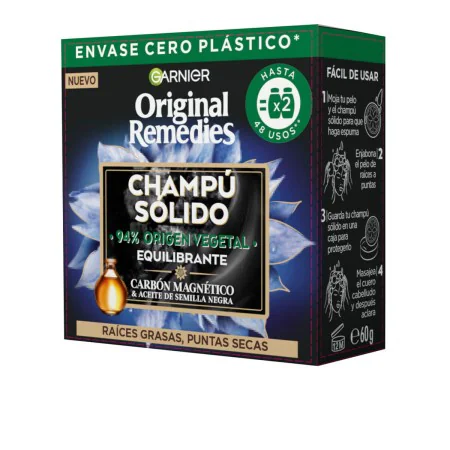 Champú Sólido Garnier Original Remedies Equilibrante Carbón magnético (60 g) | Epamu | Beauty Shop - Parfums, Make-up & Essentials Epamu.eu