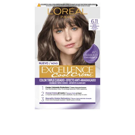 Dauerhafte Creme-Coloration L'Oreal Make Up Excellence Cool Creme 6.11-rubio oscuro ceniza | Epamu.eu | Beauty Shop - Parfums, Make-up & Essentials Epamu.eu