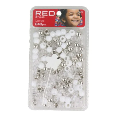 Glass beads Red Kiss Kiss L White Silver 240 Pieces | Epamu.eu | Beauty Shop - Parfums, Make-up & Essentials Epamu.eu