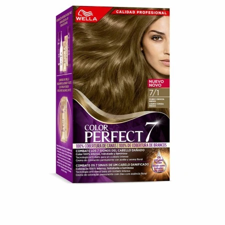 Dauerfärbung Wella Color Perfect 7 Nº 7/1 Graue Haare Aschblond 60 ml | Epamu | Beauty Shop - Parfums, Make-up & Essentials Epamu.eu