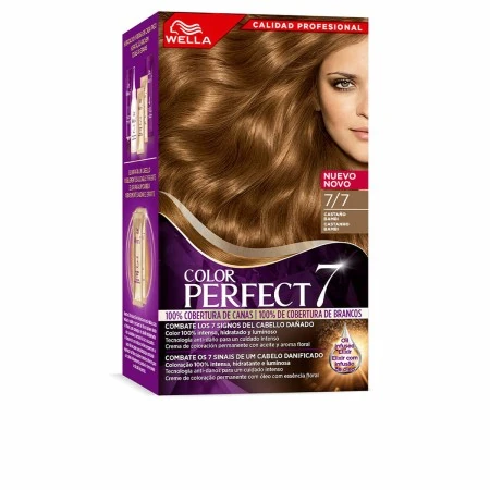 Dauerfärbung Wella Color Perfect 7 Nº 7/7 Graue Haare Kastanie 60 ml | Epamu | Beauty Shop - Parfums, Make-up & Essentials Epamu.eu