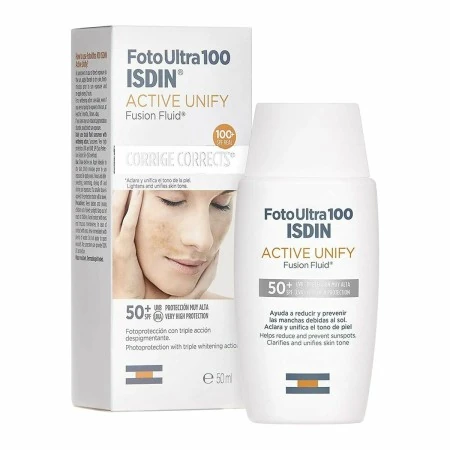 Facial Sun Cream Isdin Foto Ultra 100 Active Unify Anti-Brown Spot Treatment Spf 50+ (50 ml) | Epamu | Beauty Shop - Parfums, Make-up & Essentials Epamu.eu