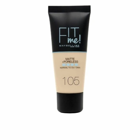 Base de Maquilhagem Fluida Maybelline Fit Me Matte & Poreless 105 Natural Ivory (30 ml) | Epamu.eu | Beauty Shop - Parfums, Make-up & Essentials Epamu.eu