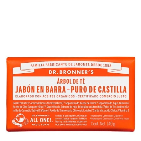 Barra de Sabão Dr Bronner's 140 g Árvore-do-chá | Epamu.eu | Beauty Shop - Parfüms, Make-up & Essentials Epamu.eu