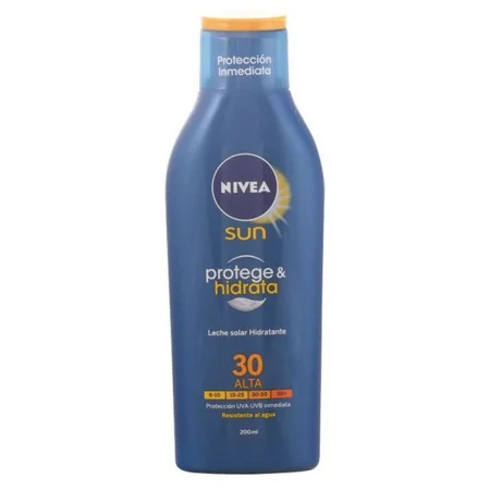 Leche Solar Protege & Hidrata Nivea Protect And Moister SPF 30 (200 ml) Spf 30 200 ml | Epamu | Beauty Shop - Parfums, Make-up & Essentials Epamu.eu