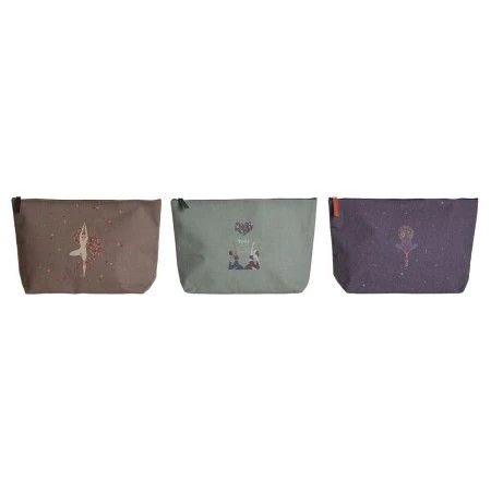 Toilet Bag DKD Home Decor Brown Green Burgundy Canvas Yoga 33 x 8 x 20 cm (3 Units) | Epamu.eu | Beauty Shop - Parfums, Make-up & Essentials Epamu.eu