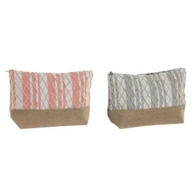 Reise-Toilettentasche Home ESPRIT Grau Koralle 25 x 7 x 15 cm (2 Stück) von Home ESPRIT, Kosmetikkoffer - Ref: S3055461, Prei...