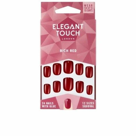 False Nails Elegant Touch Polished Colour Rounded Rich Red (24 uds) | Epamu.eu | Beauty Shop - Parfums, Make-up & Essentials Epamu.eu