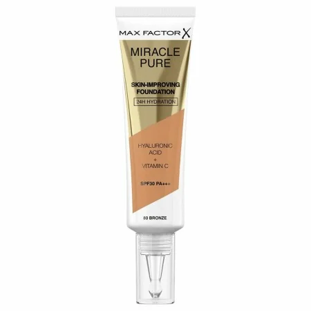 Base de Maquillaje Fluida Max Factor Miracle Pure Spf 30 Nº 80-bronze 30 ml | Epamu | Beauty Shop - Parfums, Make-up & Essentials Epamu.eu