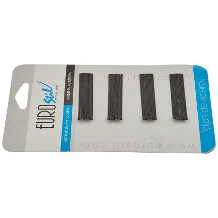 Fermagli per Capelli Eurostil 24 Clips 50 mm Nero (24 pcs) | Epamu | Beauty Shop - Parfums, Make-up & Essentials Epamu.eu