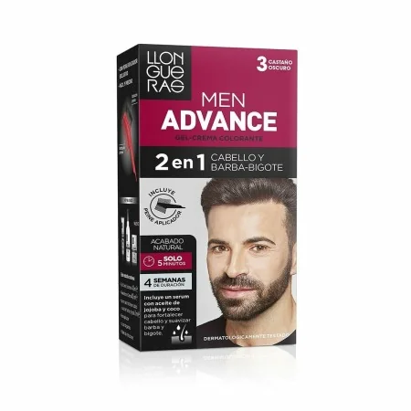 Getönte Creme Llongueras Men Advance Semi-permanent 3 - Dunkles Kastanienbraun (4 pcs) | Epamu.eu | Beauty Shop - Parfums, Make-up & Essentials Epamu.eu