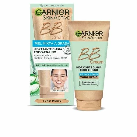 Hydrating Cream with Colour Garnier Skinactive Bb Cream Combination Skin Oily skin Medium 50 ml Spf 25 | Epamu.eu | Beauty Shop - Parfums, Make-up & Essentials Epamu.eu