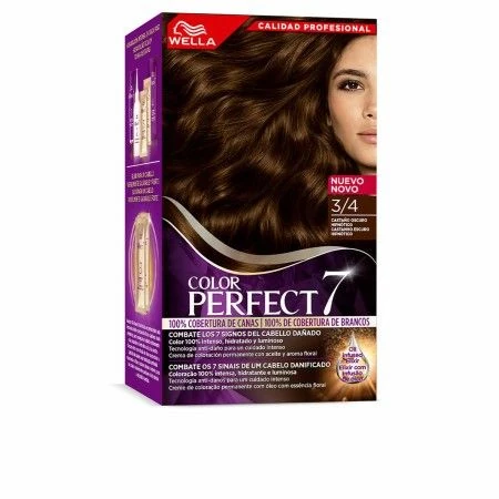 Tinta Permanente Wella Color Perfect 7 Nº 3/4 Cabelos Grisalhos Castanho Escuro 60 ml | Epamu | Beauty Shop - Parfums, Make-up & Essentials Epamu.eu