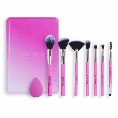 Set of Make-up Brushes Revolution Make Up The Brush Edit Pink 8 Pieces | Epamu.eu | Beauty Shop - Parfums, Make-up & Essentials Epamu.eu