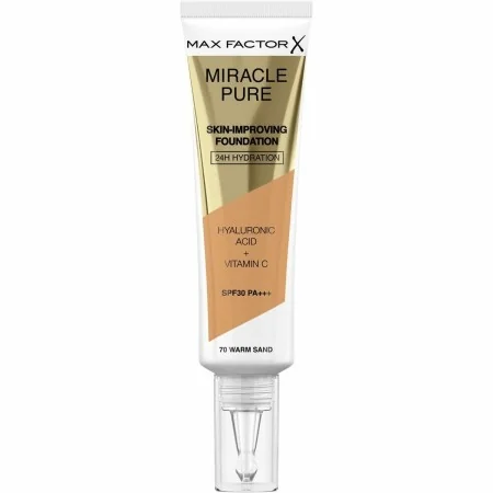 Base de Maquillaje Fluida Max Factor Miracle Pure Spf 30 Nº 70-warm sand 30 ml | Epamu | Beauty Shop - Parfums, Make-up & Essentials Epamu.eu