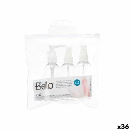 Travel Set Transparent White Plastic (36 Units) | Epamu.eu | Beauty Shop - Parfums, Make-up & Essentials Epamu.eu